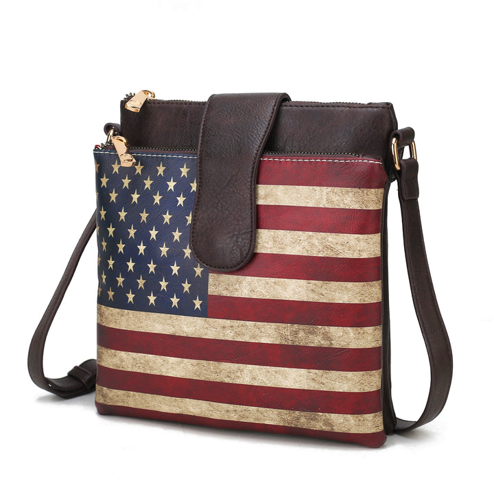 Green Mkf Josephine Womens Flag Crossbody Bag By Mia K