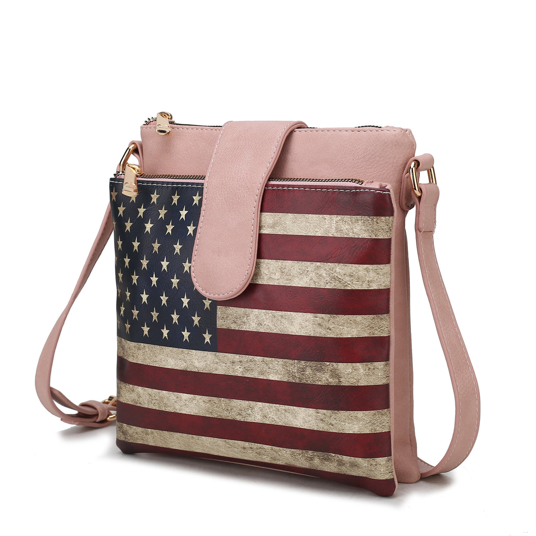 Tan Mkf Josephine Womens Flag Crossbody Bag By Mia K