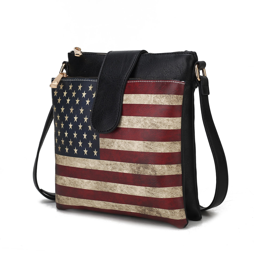 Burgundy Mkf Josephine Womens Flag Crossbody Bag By Mia K
