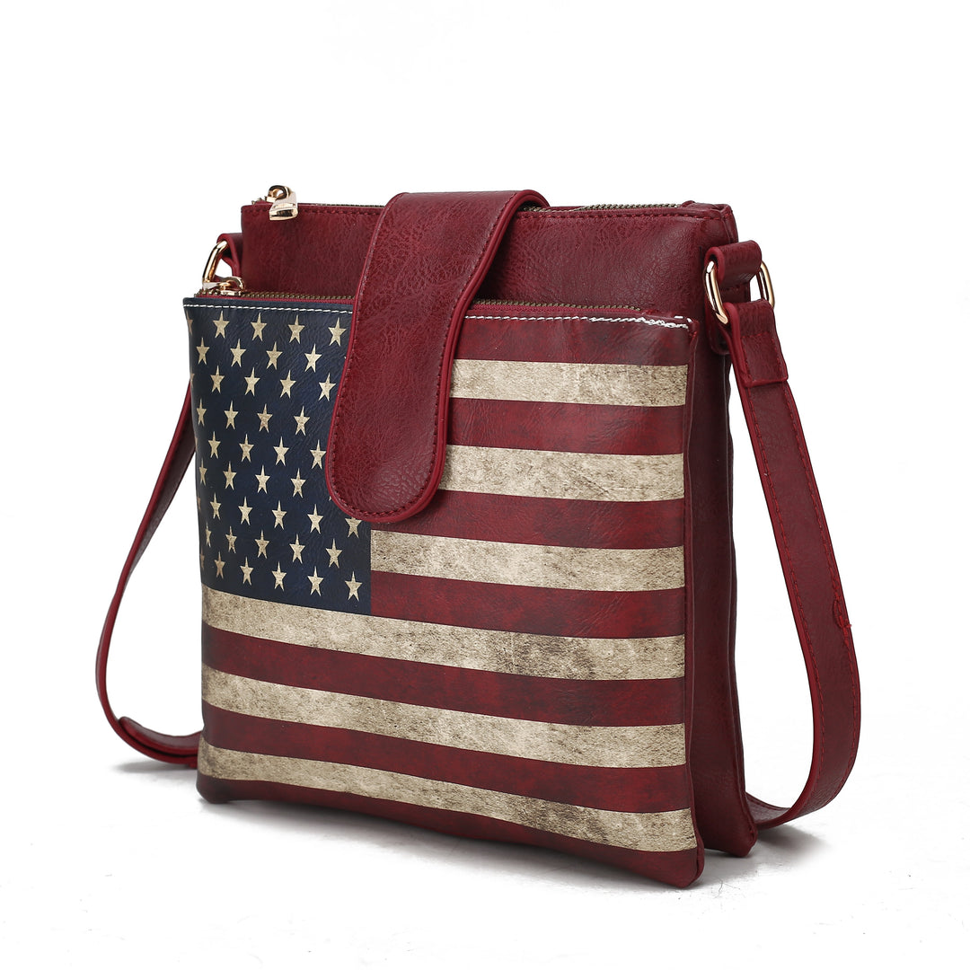 Chocolate Mkf Josephine Womens Flag Crossbody Bag By Mia K