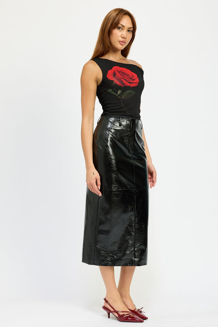 Fitted Pencil Skirt With Slit