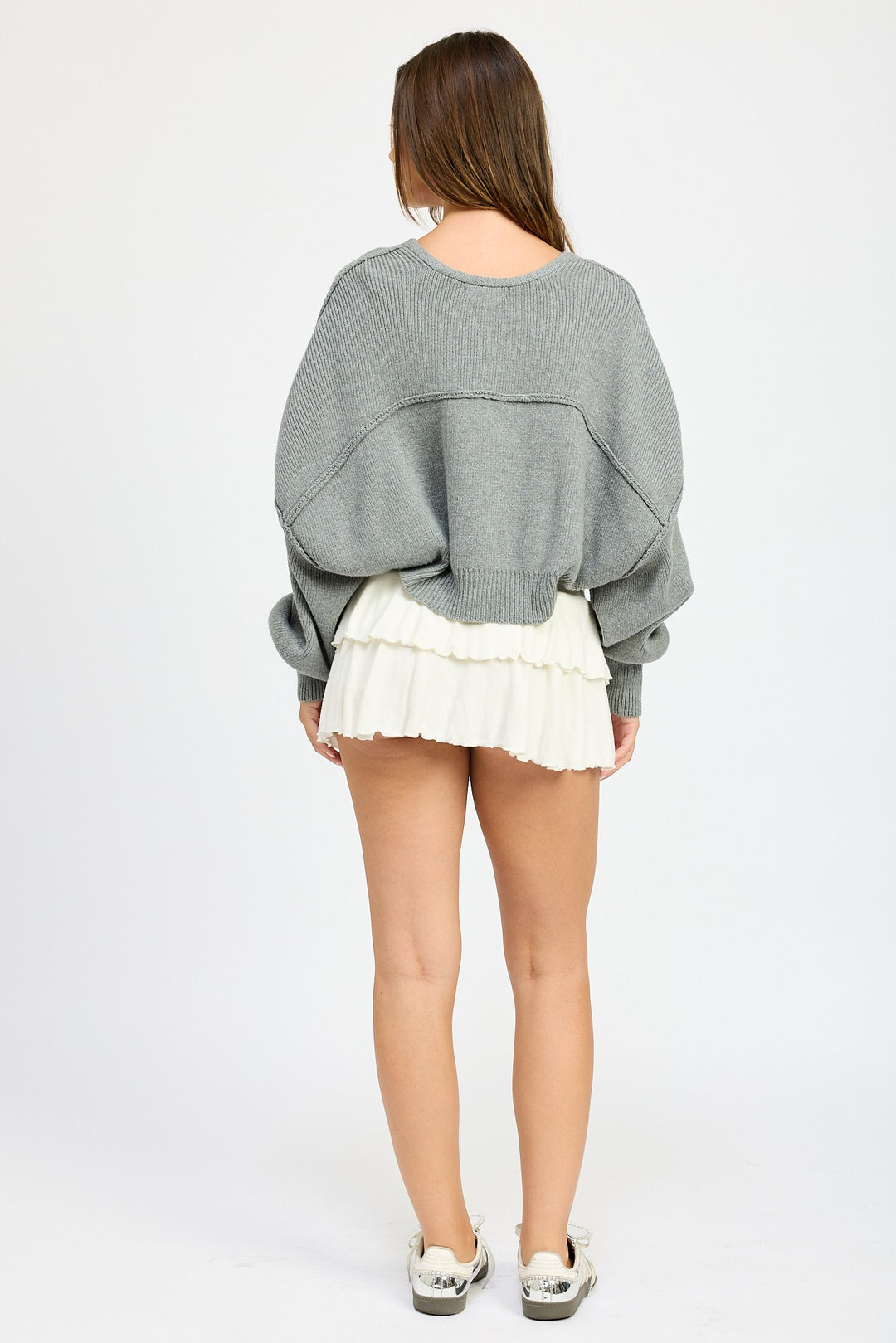 Dk Grey Oversized Shrug Cardigan