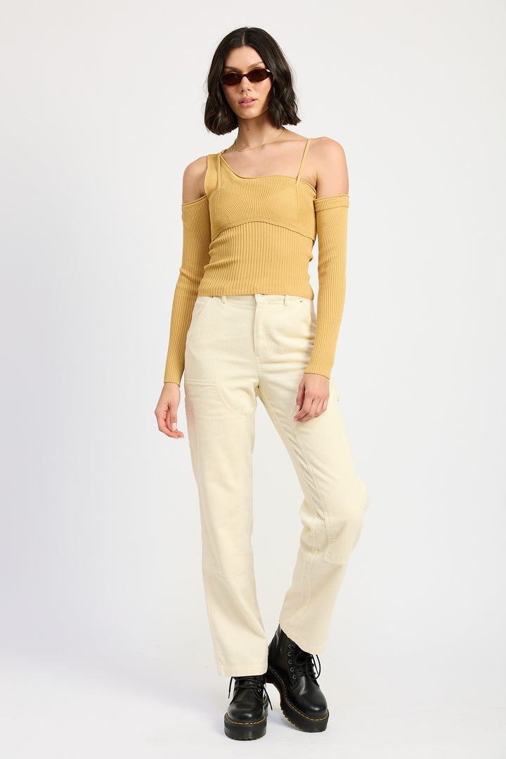 Corduroy Full Pants With Pockets