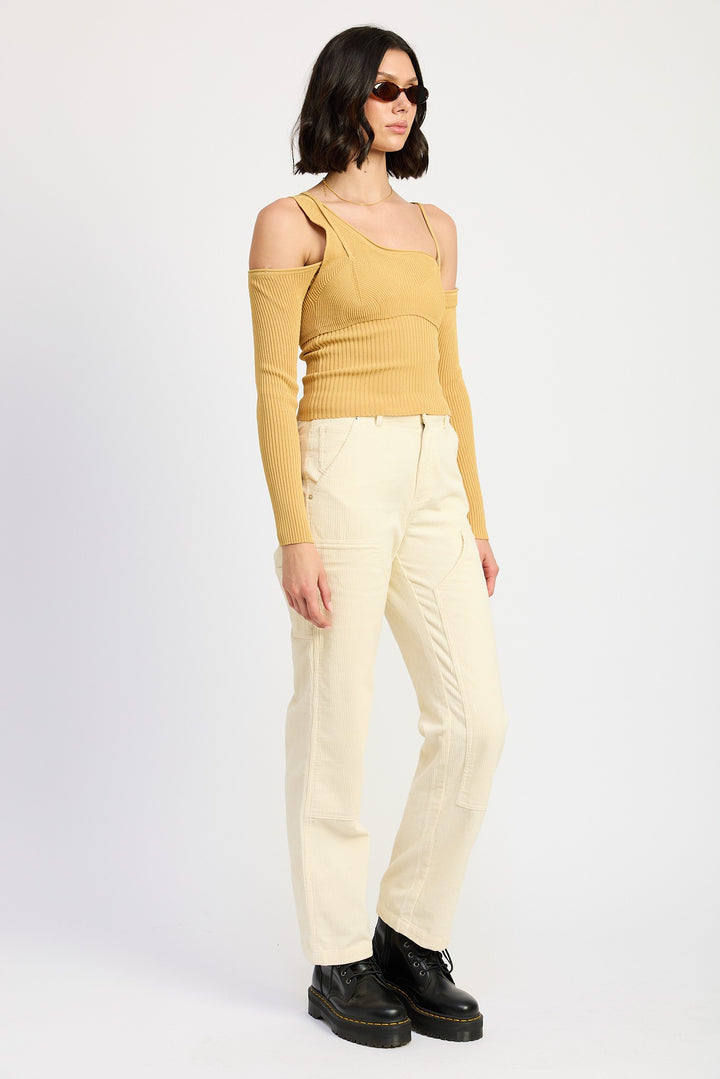 Corduroy Full Pants With Pockets