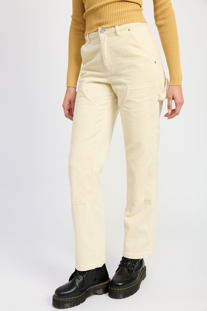 Corduroy Full Pants With Pockets