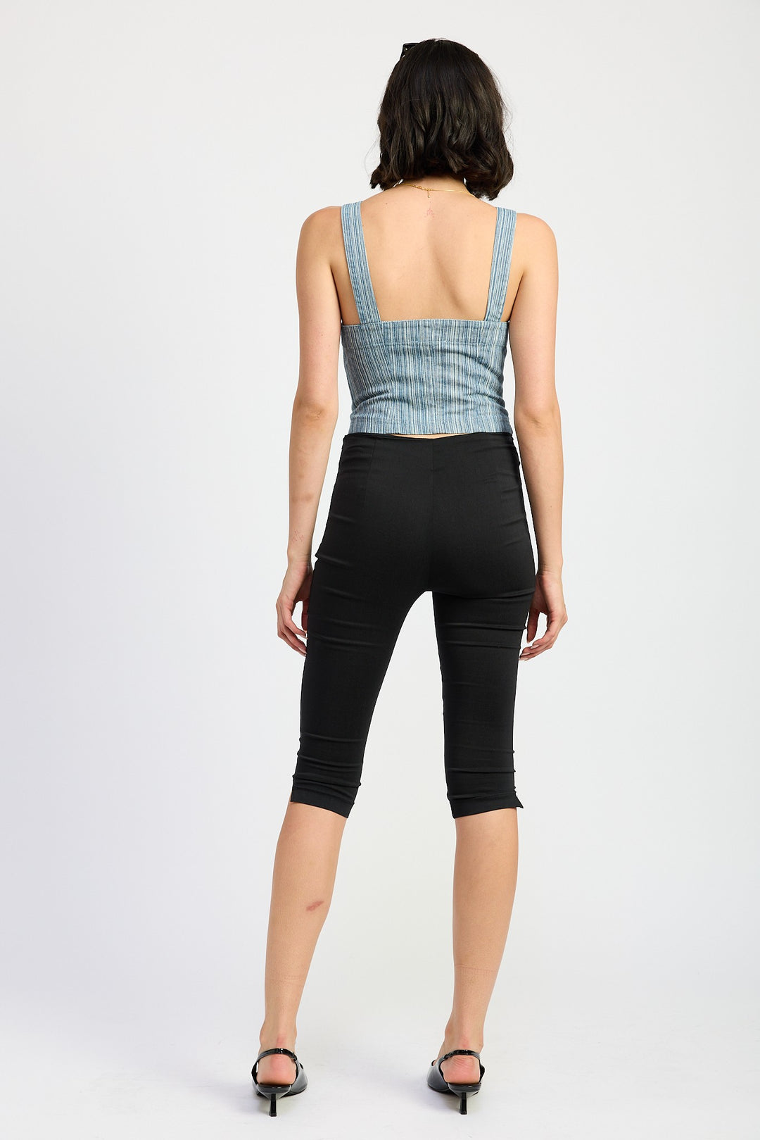 Zipper Front Bustier Top