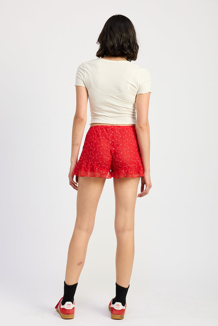Ruffle Jersey Shorts