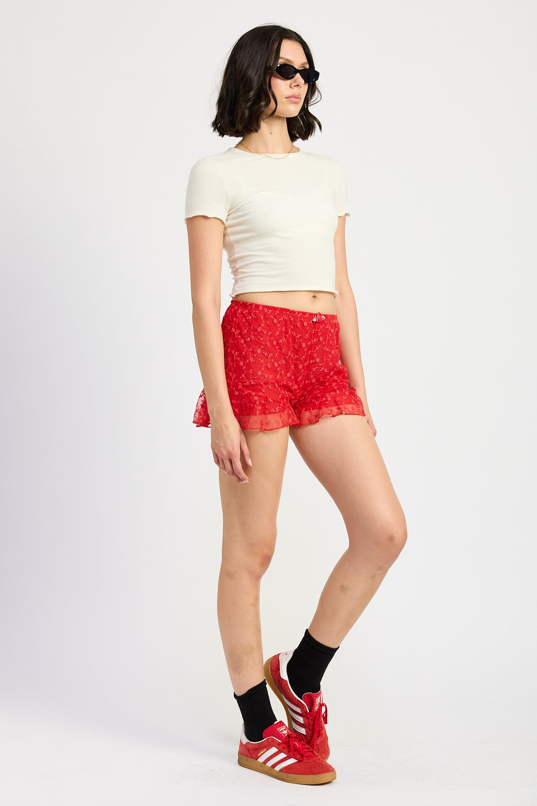Ruffle Jersey Shorts