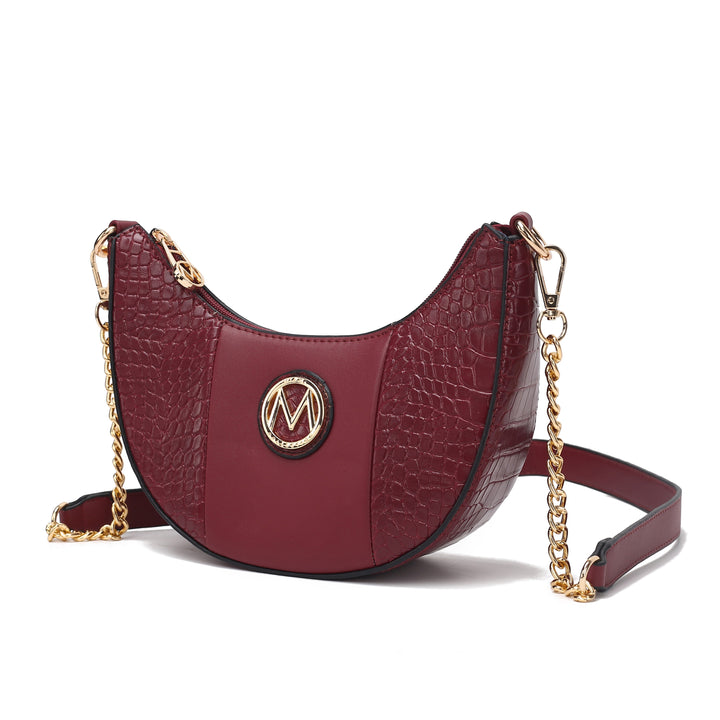 Burgundy Mkf Amira Vegan Leather Shoulder Bag By Mia K