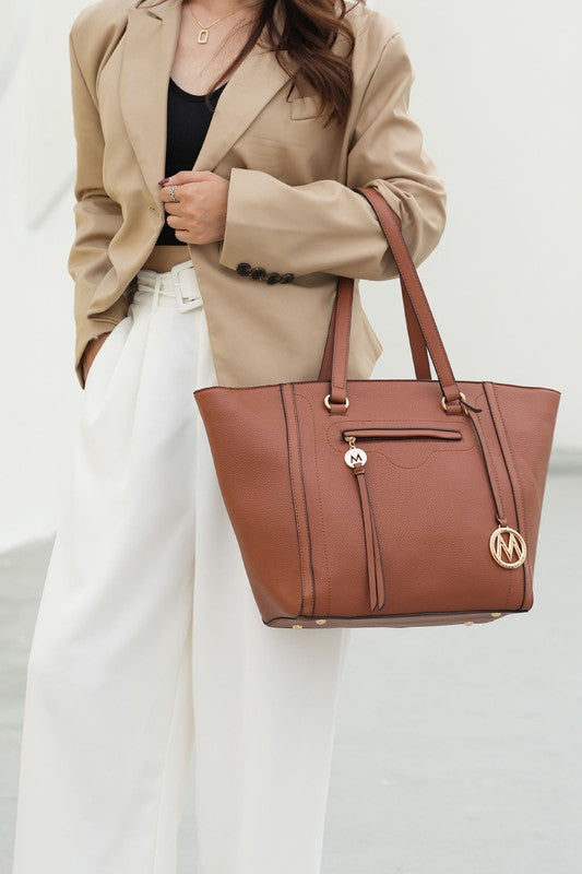 Charcoal Mkf Alexandra Tote Bag By Mia K With Wallet
