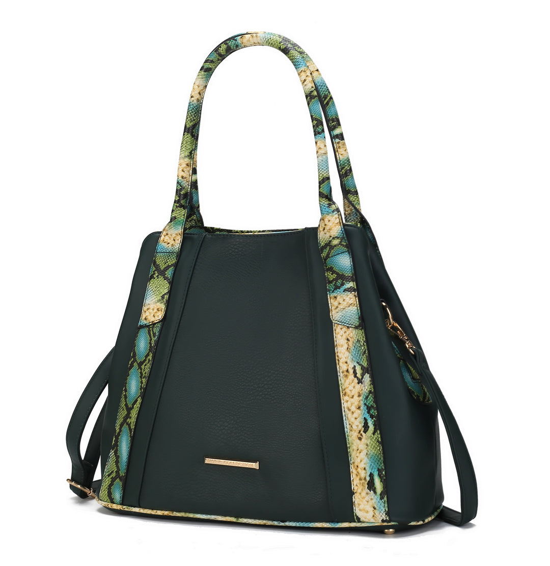 Mustard Mkf Kenna Snake Embossed Tote Bag By Mia K