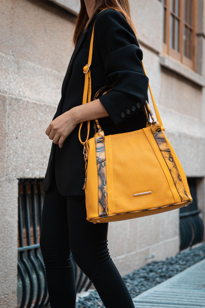 Brown Mkf Kenna Snake Embossed Tote Bag By Mia K