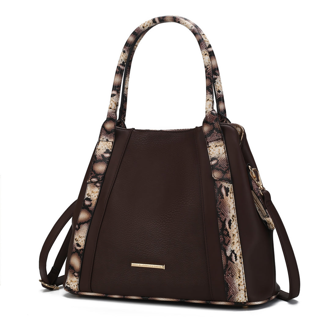 Cognac Mkf Kenna Snake Embossed Tote Bag By Mia K