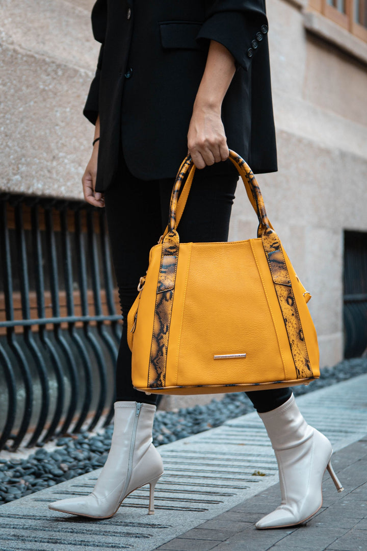 Black Mkf Kenna Snake Embossed Tote Bag By Mia K