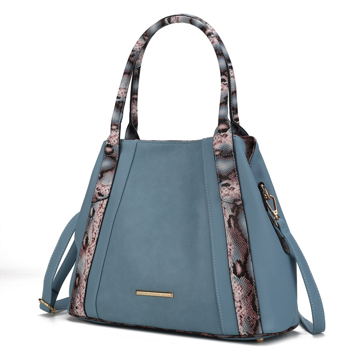 Pink Mkf Kenna Snake Embossed Tote Bag By Mia K