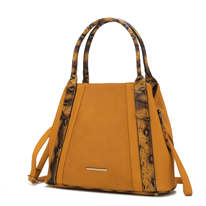 Red Mkf Kenna Snake Embossed Tote Bag By Mia K