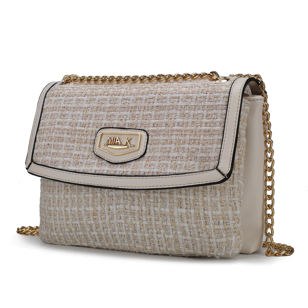 Navy Mkf Mackenzie Tweed Womens Shoulder Bag By Mia K