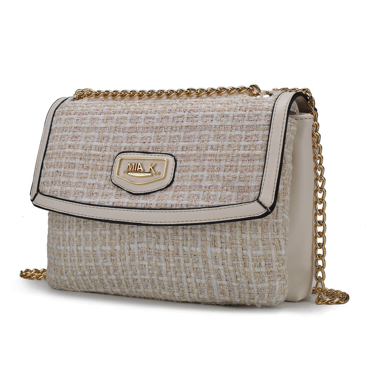 Navy Mkf Mackenzie Tweed Womens Shoulder Bag By Mia K