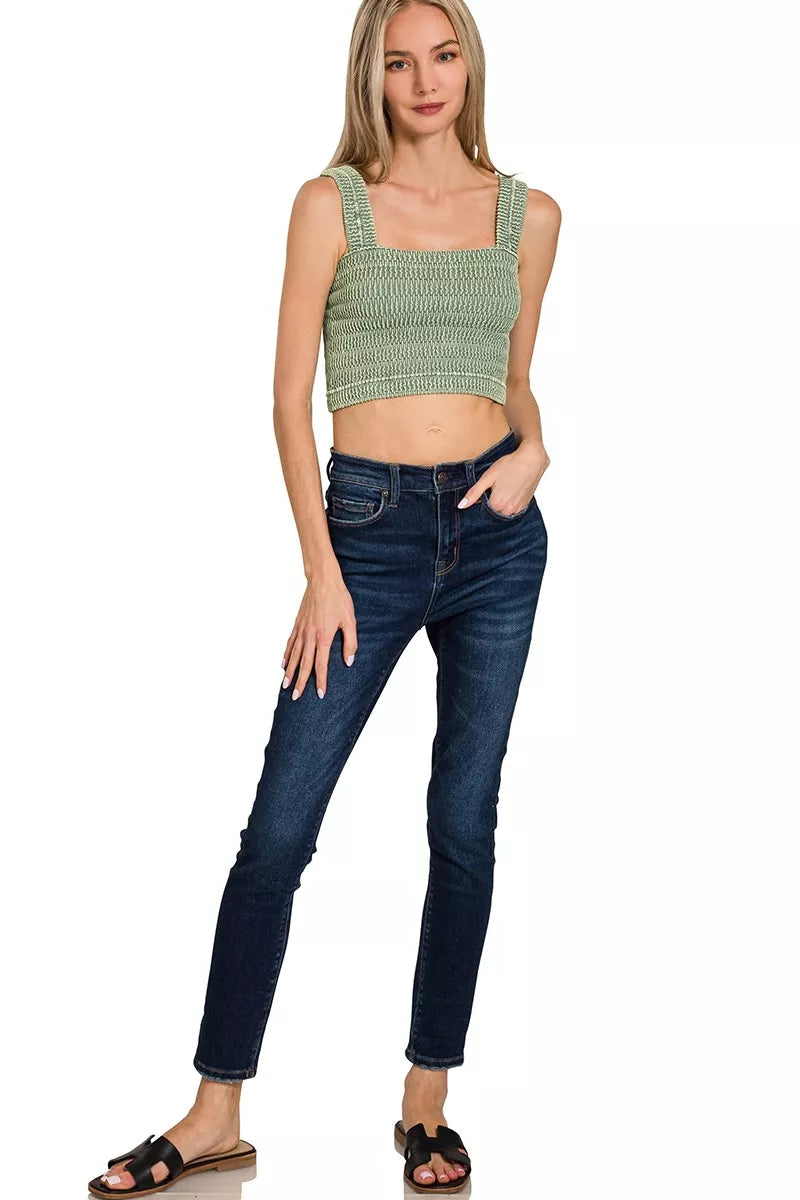 Zenana Seamless Winkle Stone Washed Bra Top 1