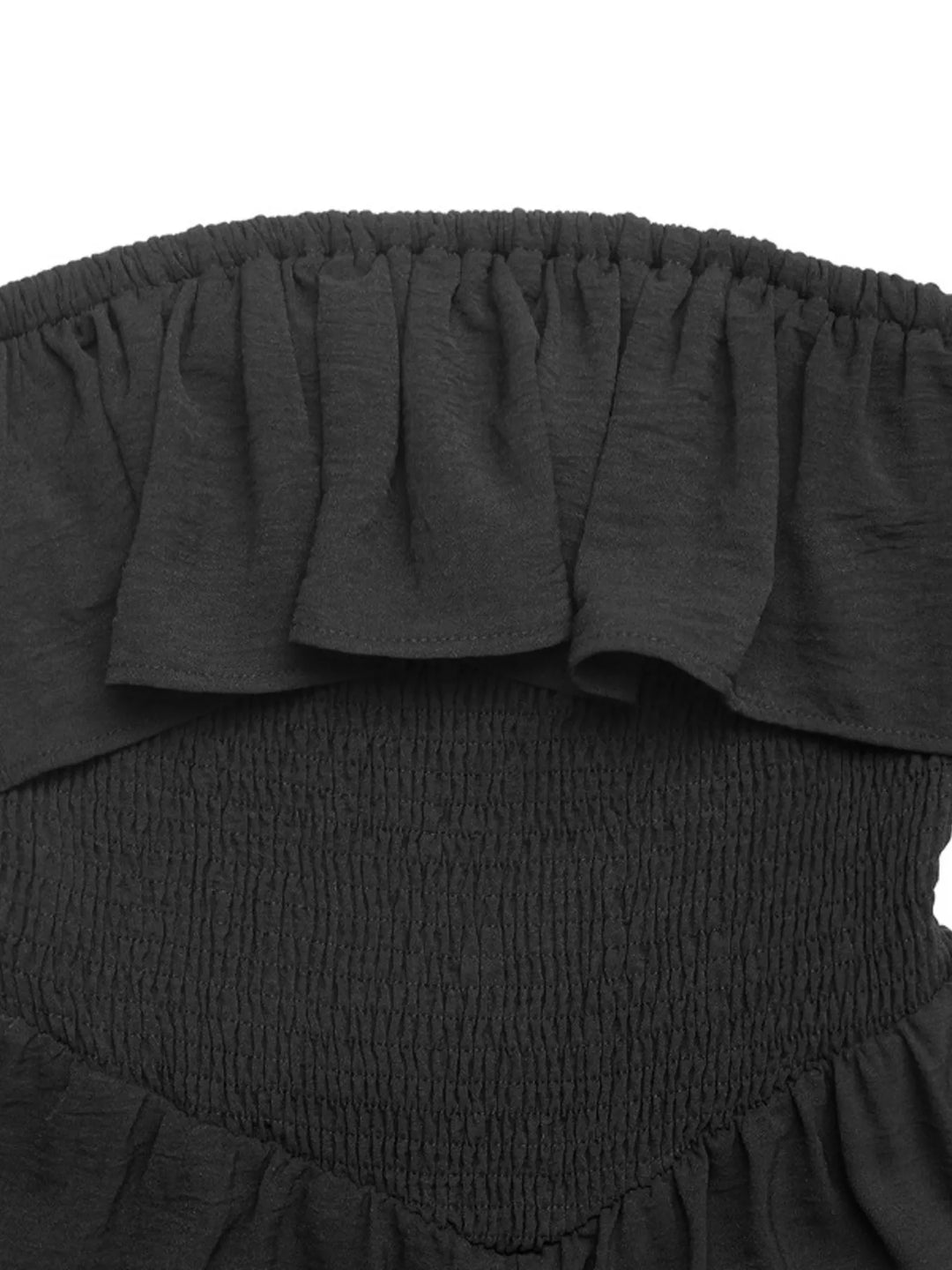 Ruffled Smocked Tube Romper