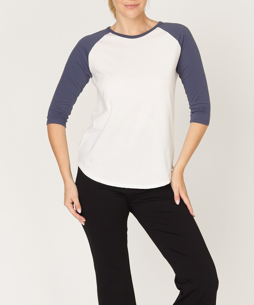 Whitemauve Cotton Jersey Raglan Top