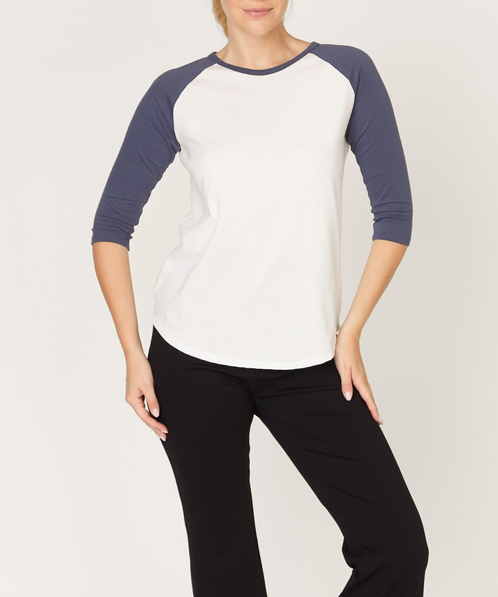 Whitemauve Cotton Jersey Raglan Top