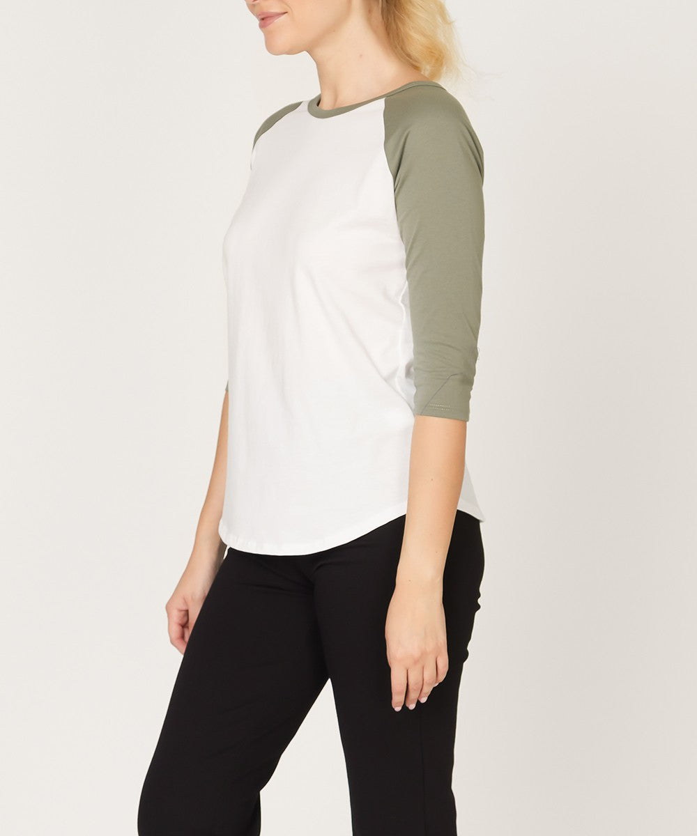 Whiteolive Cotton Jersey Raglan Top