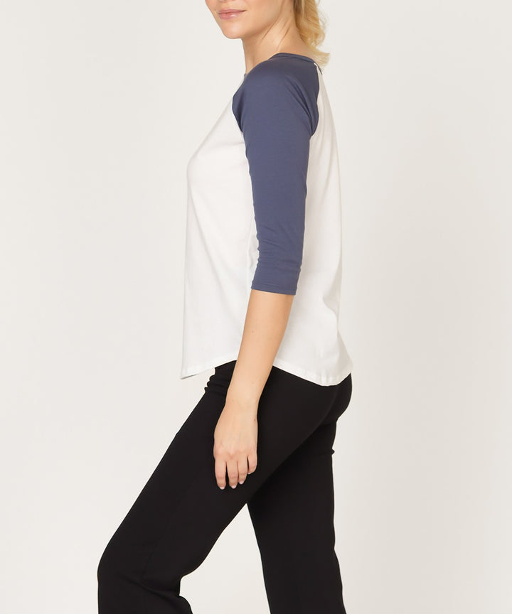 Whitemauve Cotton Jersey Raglan Top