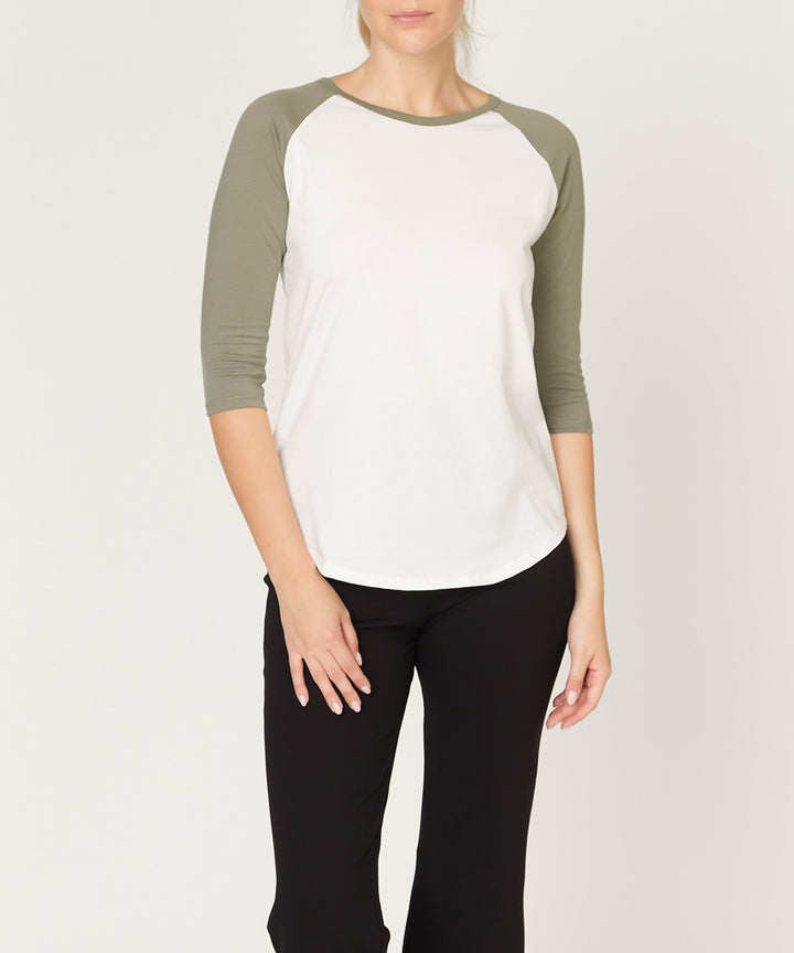 Whiteolive Cotton Jersey Raglan Top