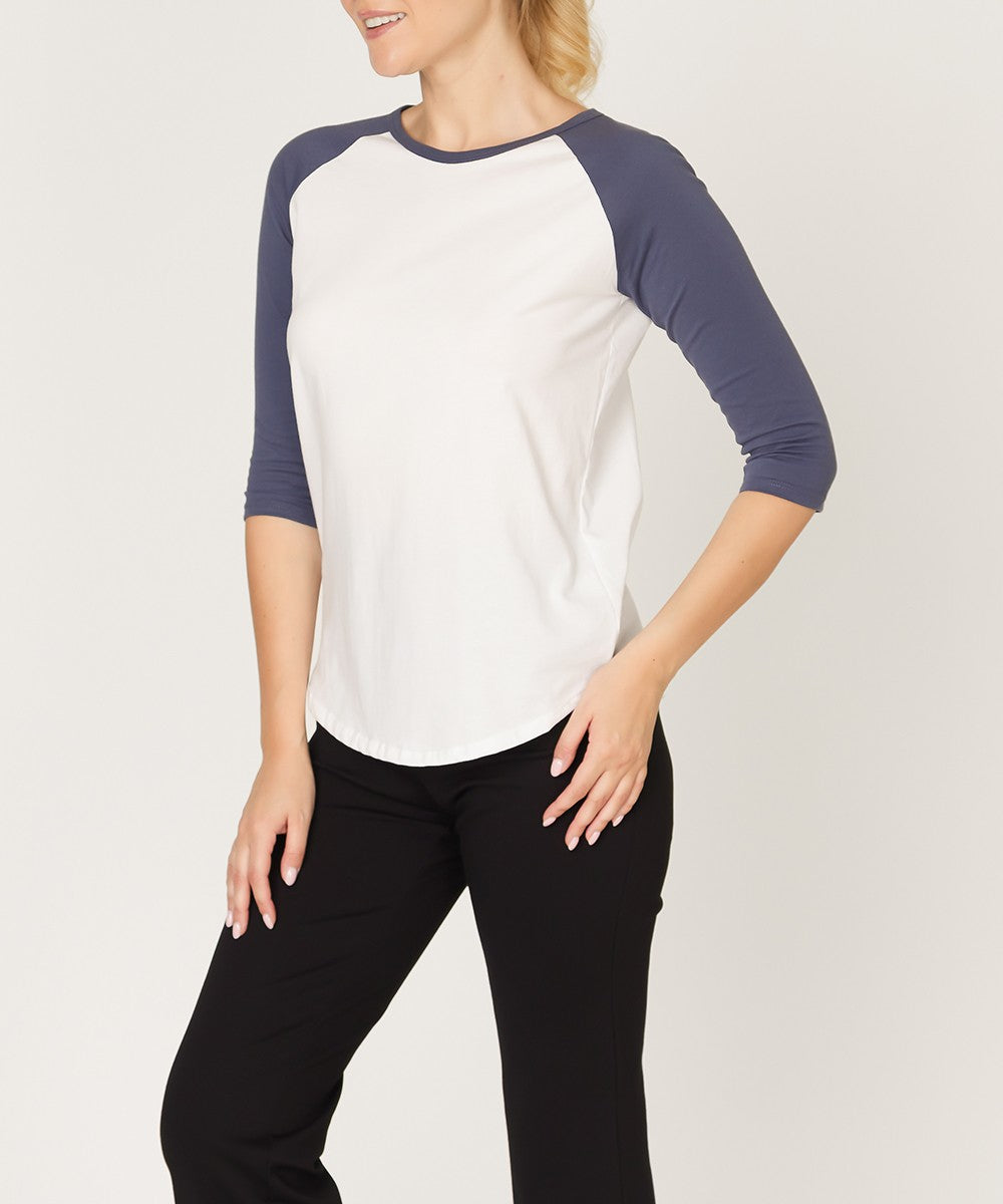 Whitemauve Cotton Jersey Raglan Top