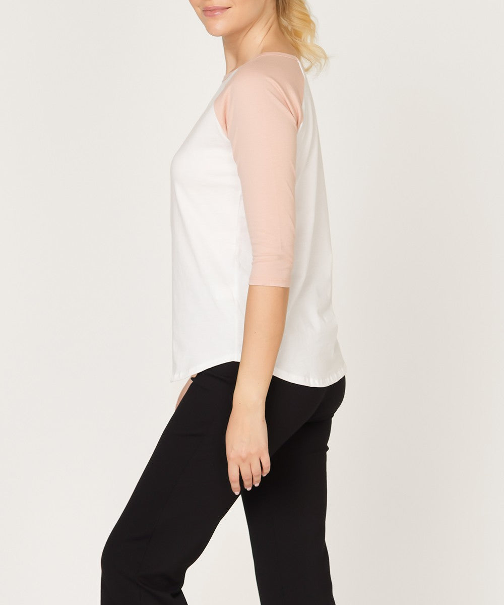 Whiteolive Cotton Jersey Raglan Top