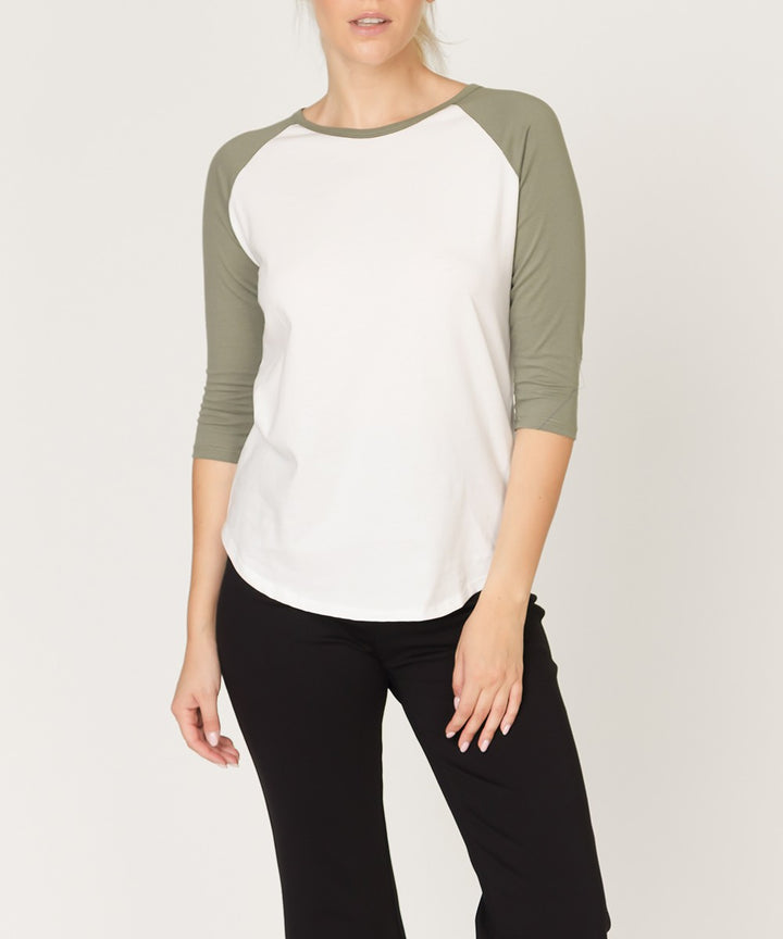 Whiteolive Cotton Jersey Raglan Top