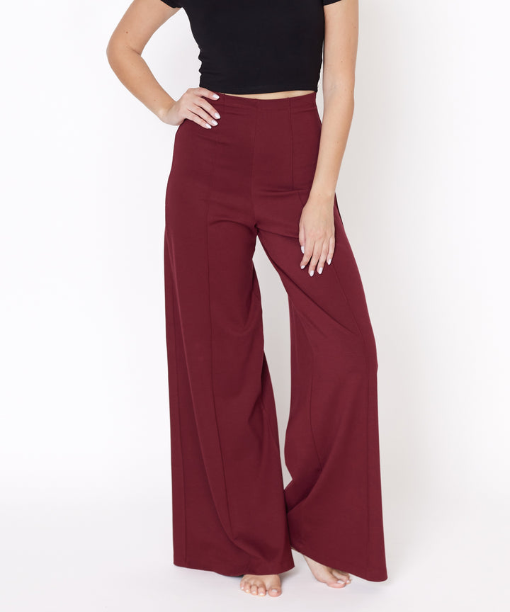 Ponte Wide Leg Full Length Pants
