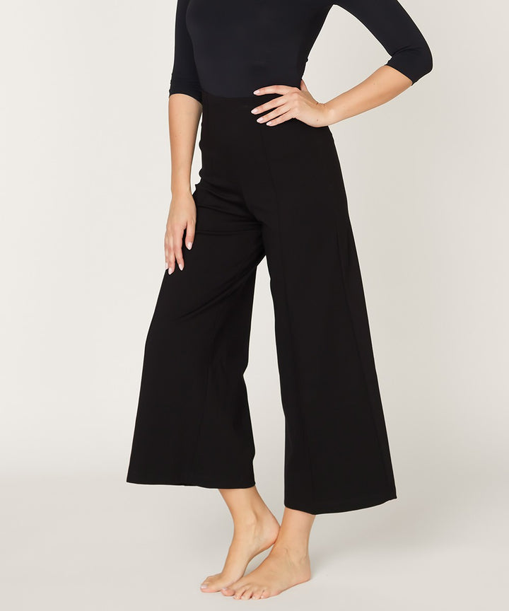 Ponte Wide Leg Ankle Length Pants