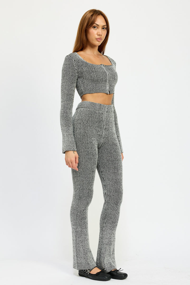 Square Neck Cropped Top With Zipper