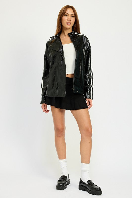 Oversized Moto Pu Jacket