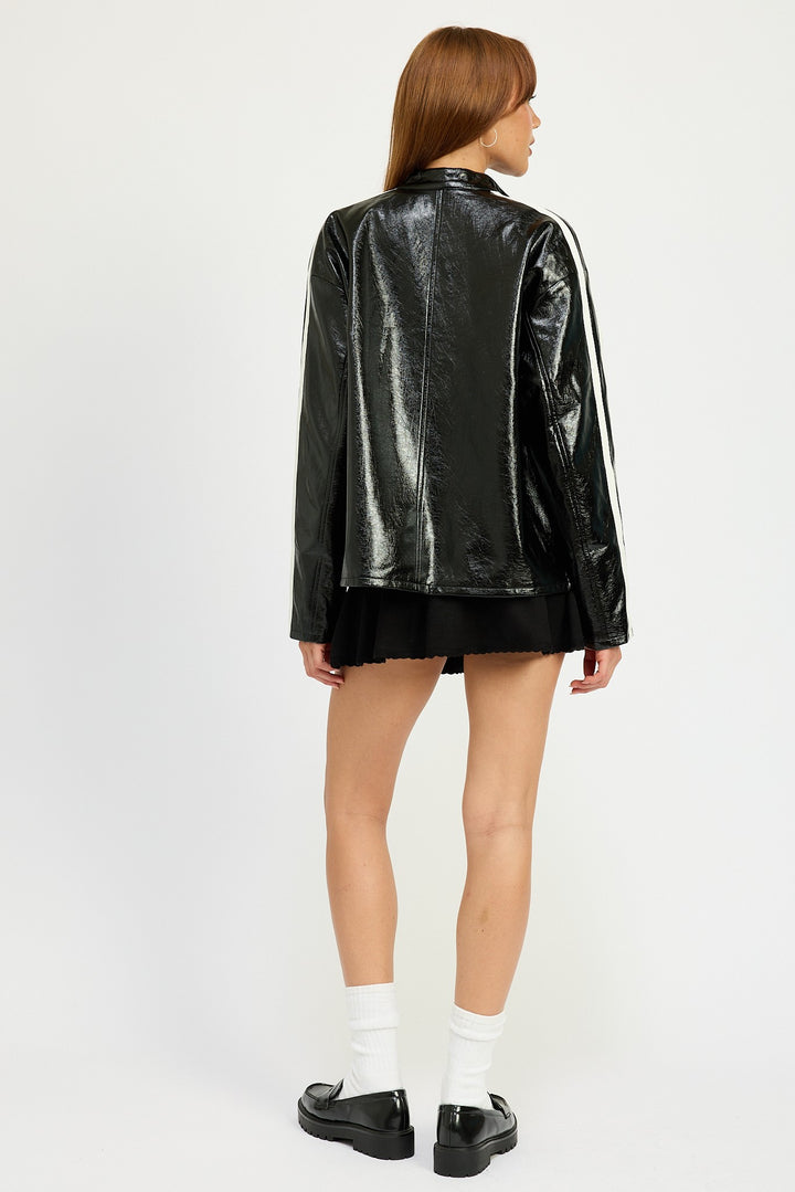Oversized Moto Pu Jacket