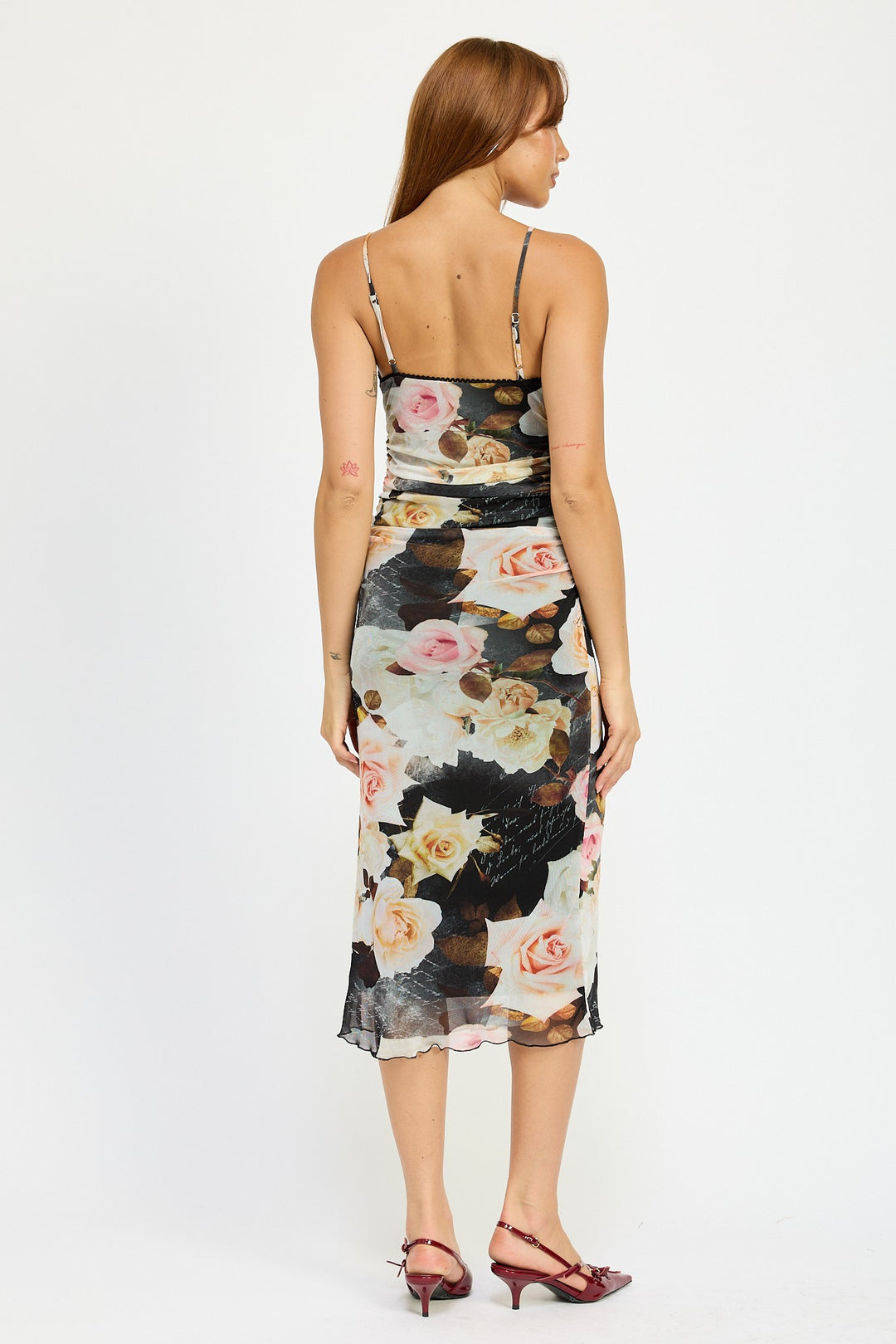 Ruched Midi V Neck Dress