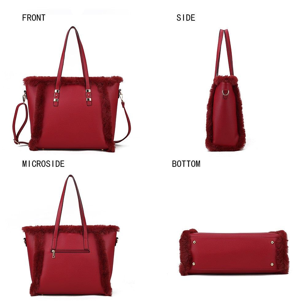 Mkf Liza With Faux Fur Women Tote Bag By Mia K