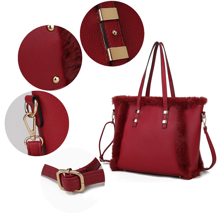 Mkf Liza With Faux Fur Women Tote Bag By Mia K