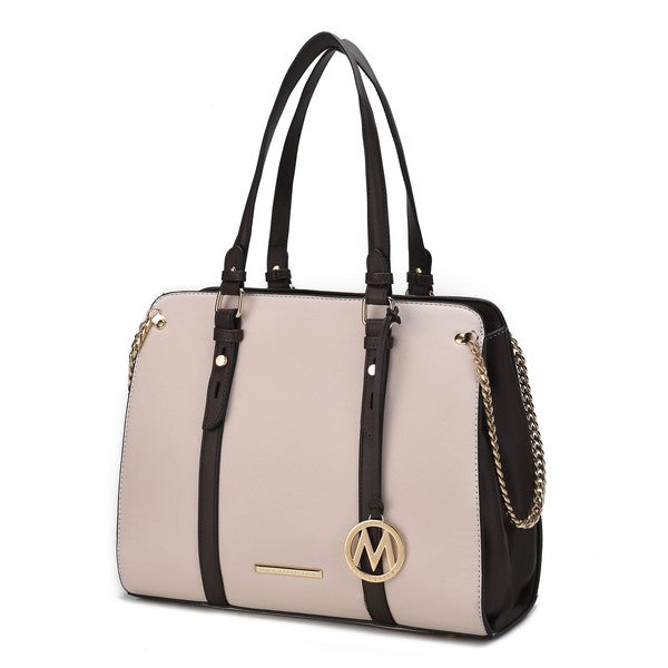 Cognac Mkf Amy Vegan Leather Women Tote Bag By Mia K