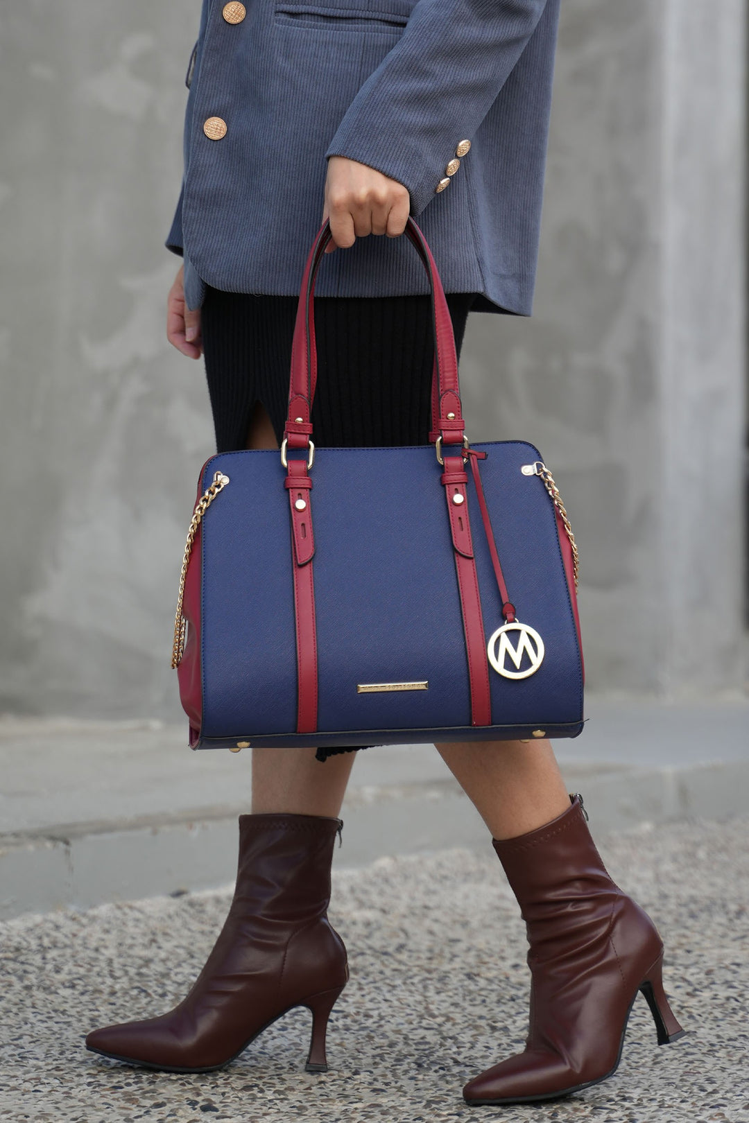 Baby Blue Mkf Amy Vegan Leather Women Tote Bag By Mia K