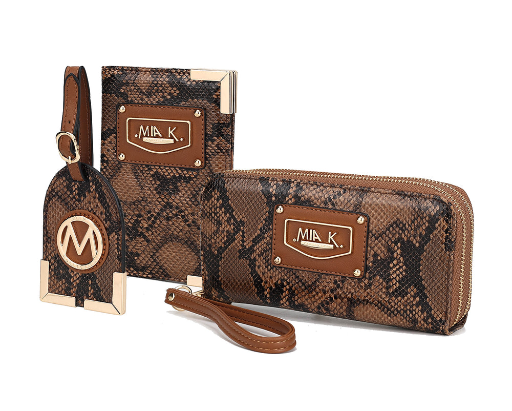 Taupe Mkf Darla Snake Travel Gift Set By Mia K