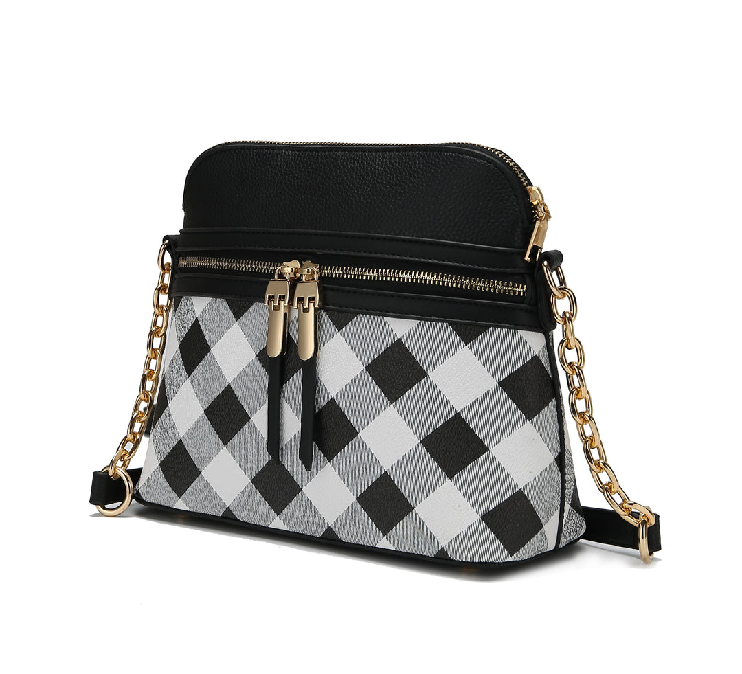 Olive Mkf Suki Checkered Crossbody Bag