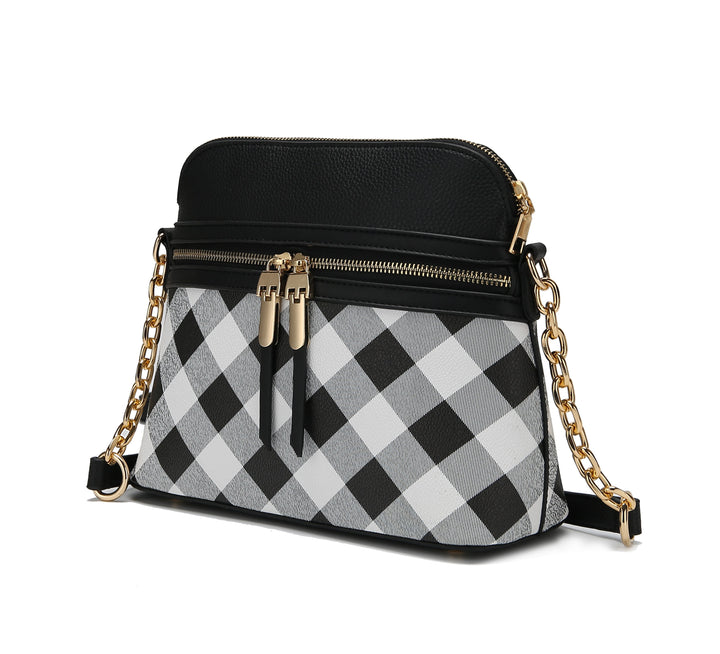 Olive Mkf Suki Checkered Crossbody Bag