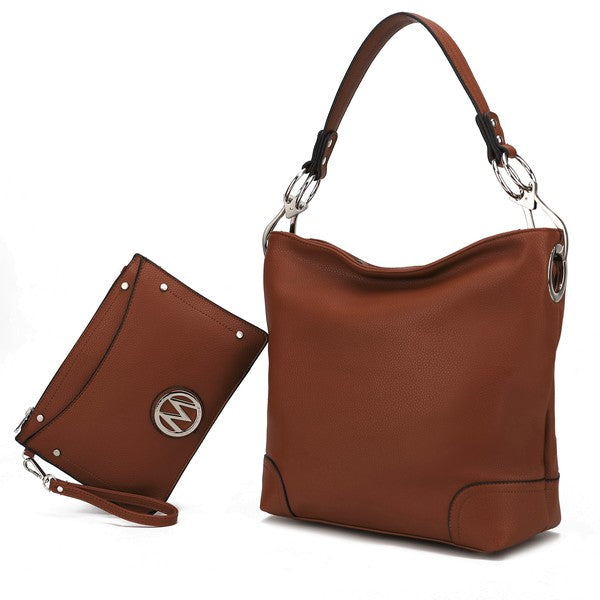 Taupe Mkf Viviana Women Hobo Bag With Wristlet