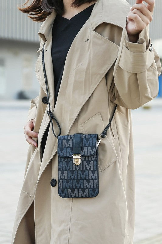 Beige Mkf Lulu Xl M Signature Phone Wallet Crossbody Bag