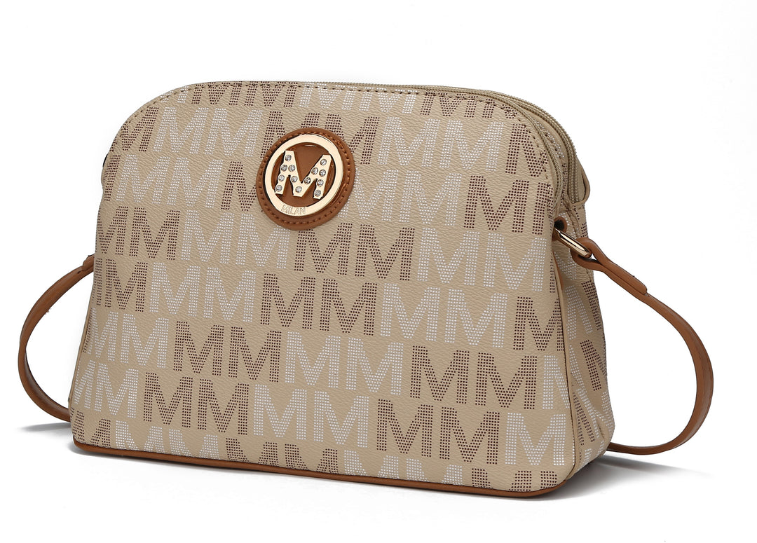 Brown Mkf Niecy M Signature Crossbody