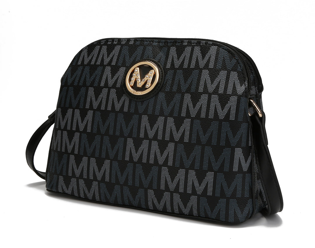 White Mkf Niecy M Signature Crossbody