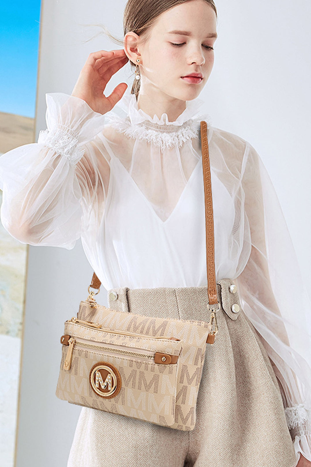 Burgundy Mkf Camren M Signature Crossbody Bag By Mia K